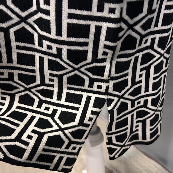 Rio & Rian New York Black White Geometric Print Duster Cardigan Womens Large L/G - Picture 8 of 8